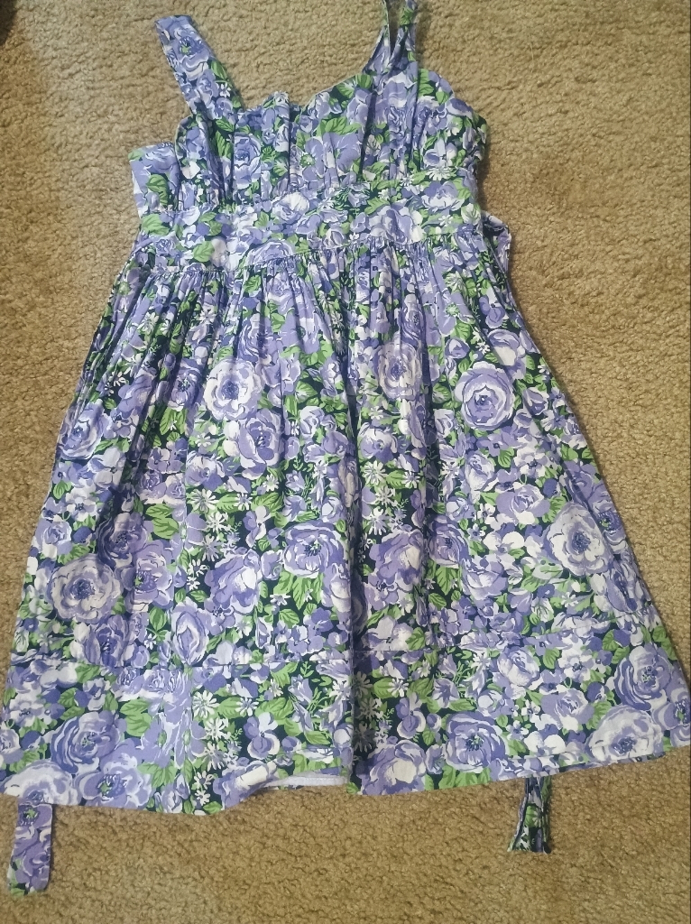 Place Lavender and Green Floral Circle Skirt